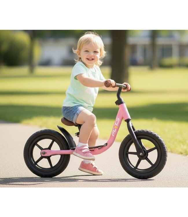 2Cycle Loopfiets - Balance Bike - Jongens en Meisjes - Loopfiets 2 Jaar - Buitenspeelgoed - Mat-Roze