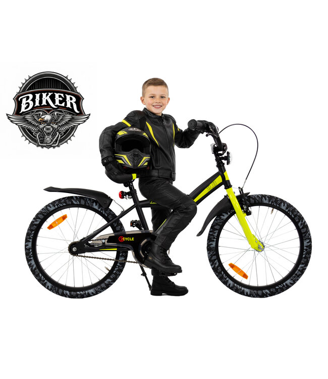 2Cycle Biker kinderfiets 20 inch (6 tot 8 jaar) voor jongens geel