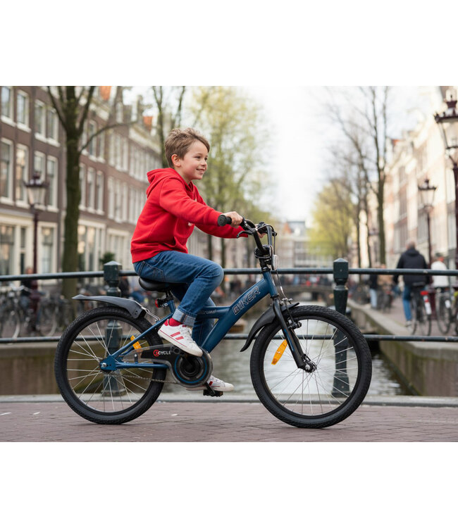 2Cycle Biker kinderfiets 20 inch (6 tot 8 jaar) voor jongens blauw