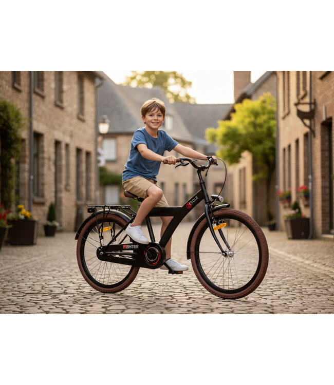 2Cycle Fighter kinderfiets 24 inch (8 tot 10 jaar) voor jongens zwart