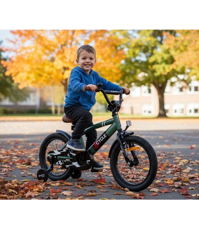 2Cycle BMX-Fun kinderfiets 16 inch (4 tot 6 jaar) voor jongens groen