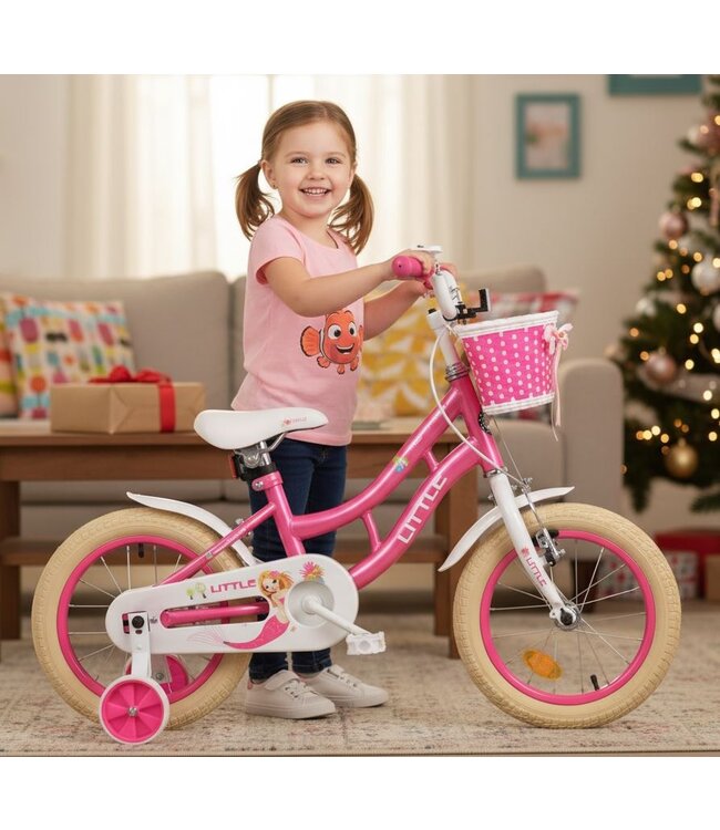 2Cycle Zeemeermin kinderfiets 14 inch (3 tot 5 jaar) voor meisjes roze