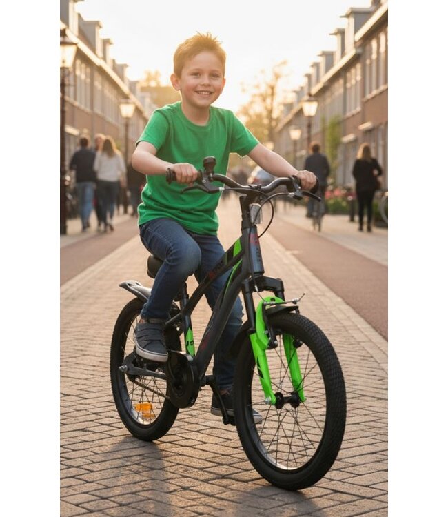 2Cycle Panter kinderfiets 18 inch (5 tot 7 jaar) voor jongens grijs-groen