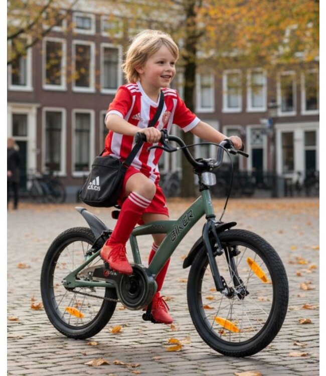 2Cycle Biker kinderfiets 18 inch (5 tot 7 jaar) voor jongens groen