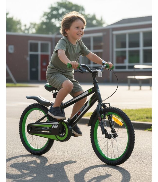 2Cycle Ronin kinderfiets 18 inch (5 tot 7 jaar) voor jongens zwart