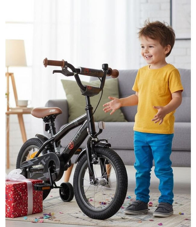 2Cycle BMX Fun kinderfiets 14 inch (3 tot 5 jaar) voor jongens zwart