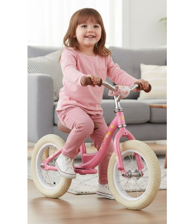 2Cycle - Loopfiets - First - Luchtbanden - Roze- Loopfiets 2 jaar - Balance bike