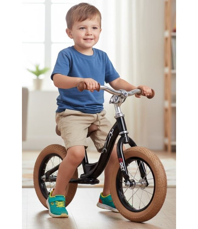 2Cycle - Loopfiets - First - Luchtbanden - Zwart - Loopfiets 2 jaar - Balance bike
