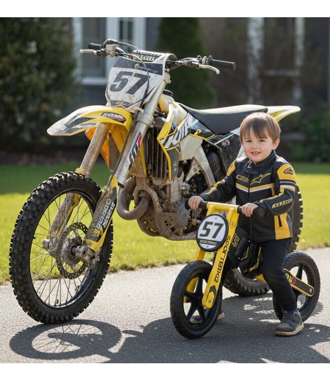 2Cycle Motor  Loopfiets - Hout - Geel