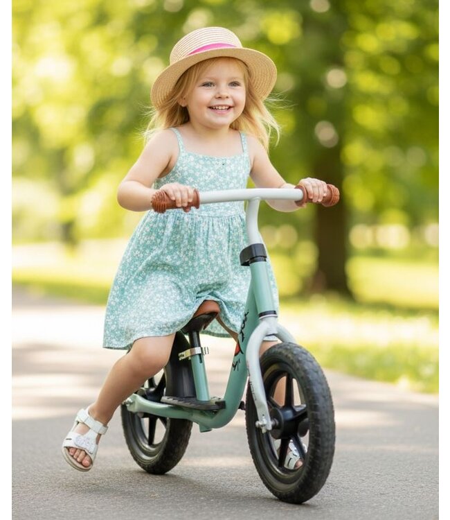 Sajan Loopfiets - Balance Bike - Jongens en Meisjes - Loopfiets 2 Jaar - Buitenspeelgoed - Olijfgroen