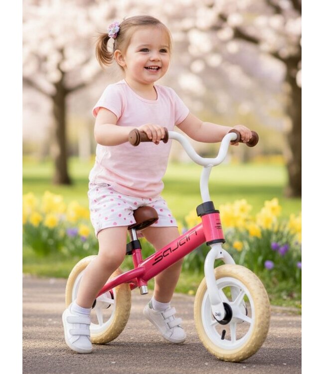 Sajan Loopfiets - Wit-Roze - Balance bike - Speelgoed