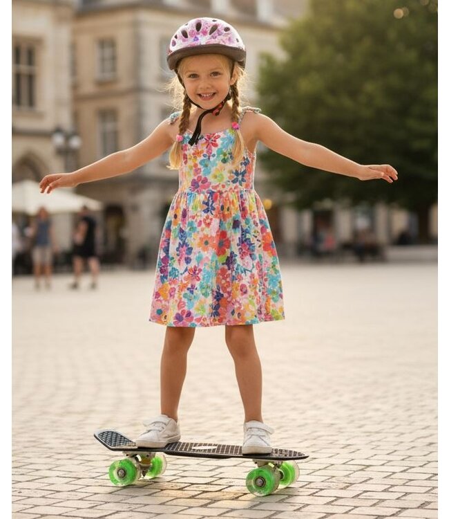 Sajan - Skateboard - LED - Penny board - Zwart-Groen - 22.5 inch - 56cm - Skateboard met Verlichting