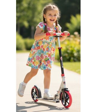 2Cycle 2Cycle Step - Kinderstep - Aluminium -  Grote Wielen - 20cm - Autoped - Roze-Wit