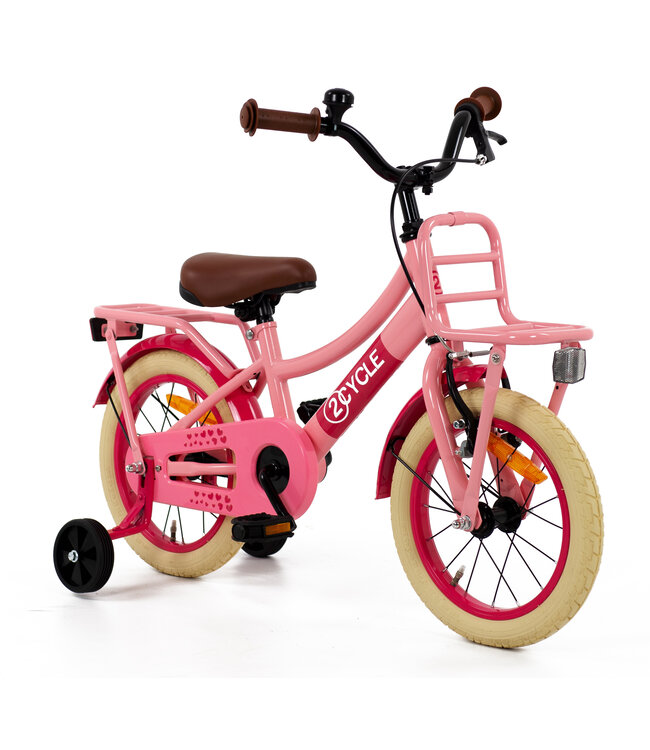 2Cycle Transportfiets 14 inch (3 tot 5 jaar) voor meisjes roze