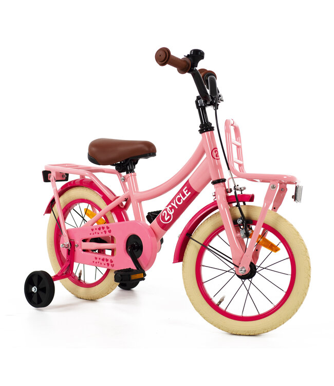 2Cycle Transportfiets 14 inch (3 tot 5 jaar) voor meisjes roze