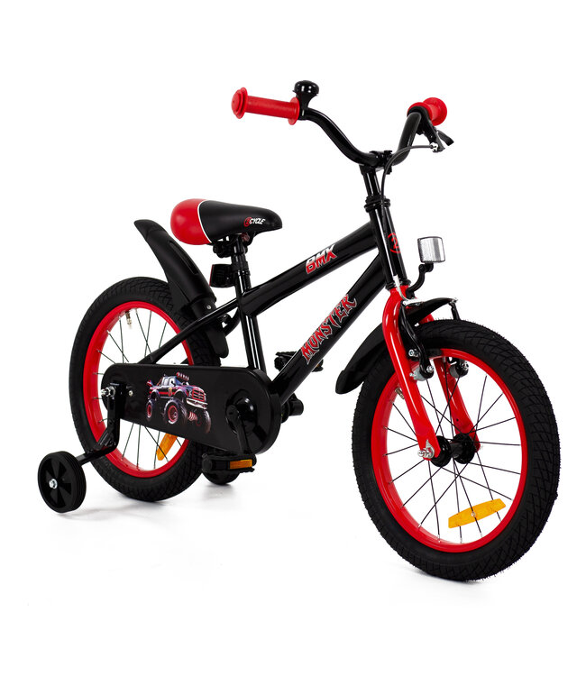 2Cycle Monster kinderfiets 16 inch (4 tot 6 jaar) voor jongens zwart