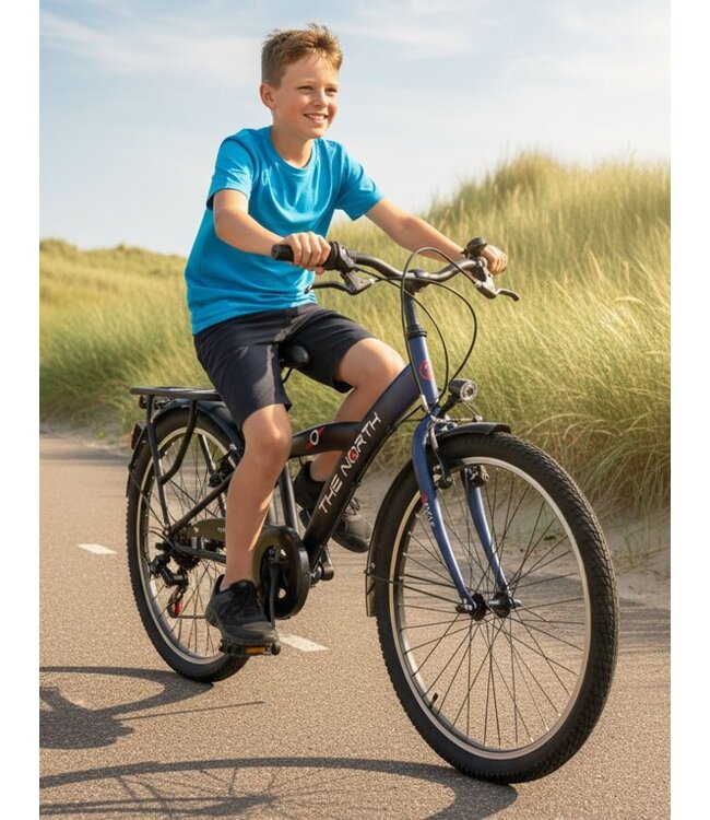 2Cycle The North kinderfiets 24 inch (8 tot 10 jaar) 6-speed voor jongens blauw