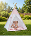 Speeltent - Tipi Tent - Met Grondkleed & Kussens - Speelhuisje - Tent voor kinderen - Roze-Wit