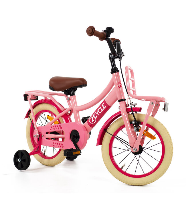 2Cycle Transportfiets 14 inch (3 tot 5 jaar) voor meisjes roze  2E