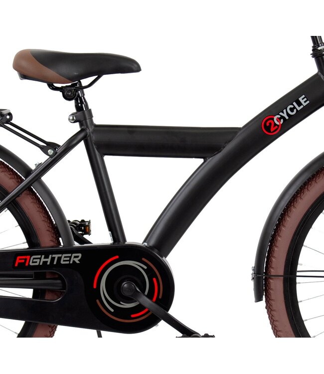 2Cycle Fighter kinderfiets 24 inch (8 tot 10 jaar) voor jongens zwart - 2e keus
