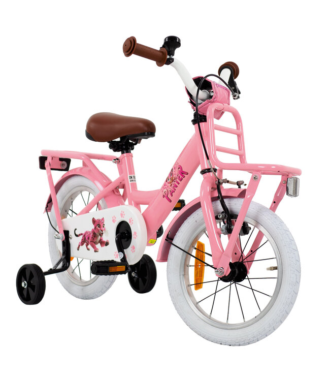 2Cycle Panter 14 inch kinderfiets (3 tot 5 jaar) voor meisjes roze