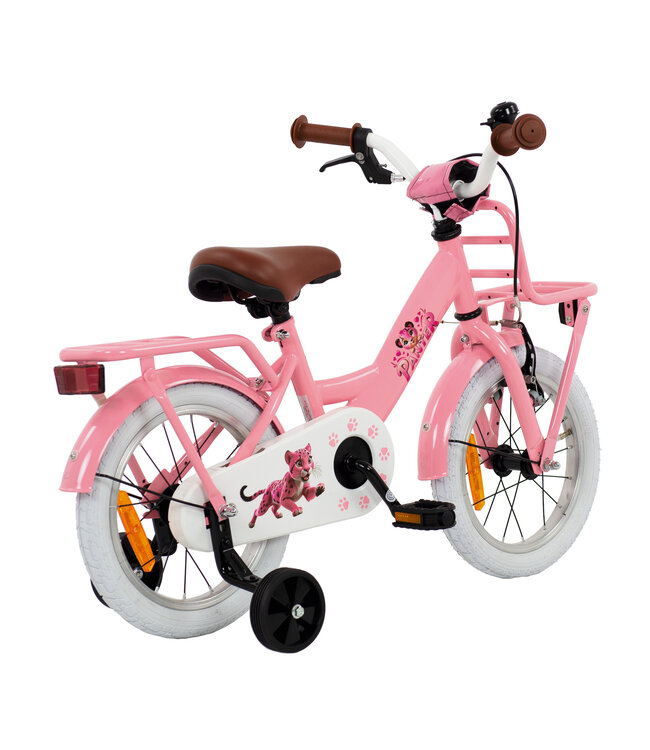 2Cycle Panter 14 inch kinderfiets (3 tot 5 jaar) voor meisjes roze
