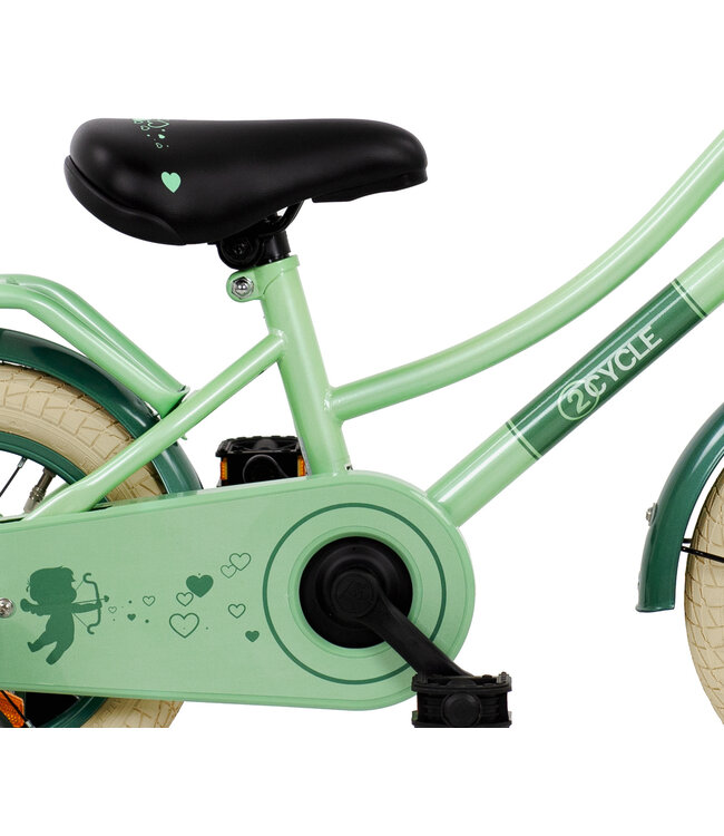 2Cycle Cupido kinderfiets 12 inch (2 tot 4 jaar) voor meisjes mintgroen