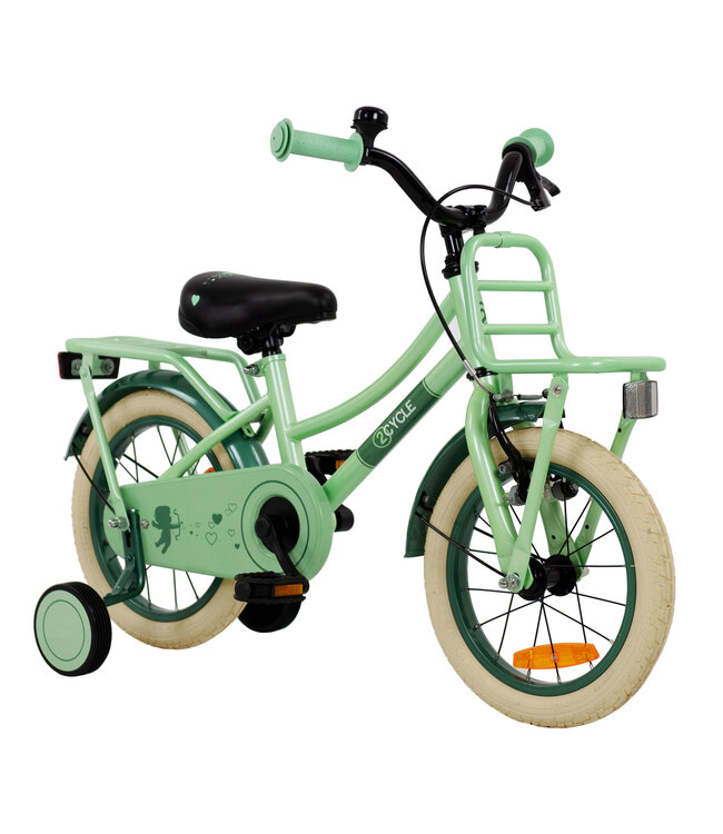 2Cycle Cupido kinderfiets 14 inch (3 tot 5 jaar) voor meisjes mintgroen