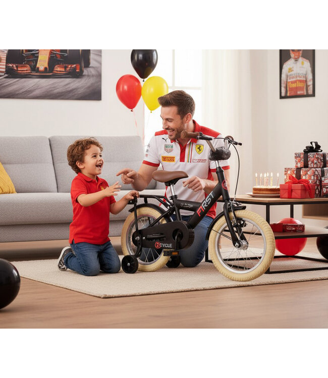 2Cycle First kinderfiets 14 inch (3 tot 5 jaar) voor jongens zwart