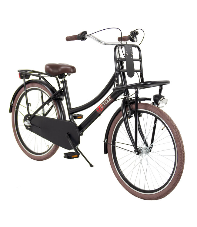 2Cycle Transportfiets 3-speed kinderfiets 24 inch (8 tot 10 jaar) voor Meisjes Zwart