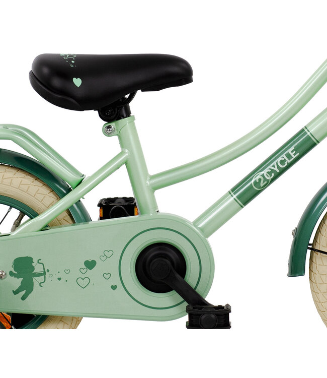 2Cycle Cupido kinderfiets 12 inch (2 tot 4 jaar) voor meisjes mintgroen
