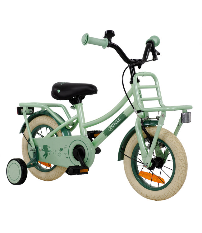 2Cycle Cupido kinderfiets 12 inch (2 tot 4 jaar) voor meisjes mintgroen
