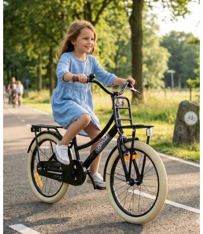 2Cycle Transportfiets 20 inch (6 tot 8 jaar) voor meisjes zwart