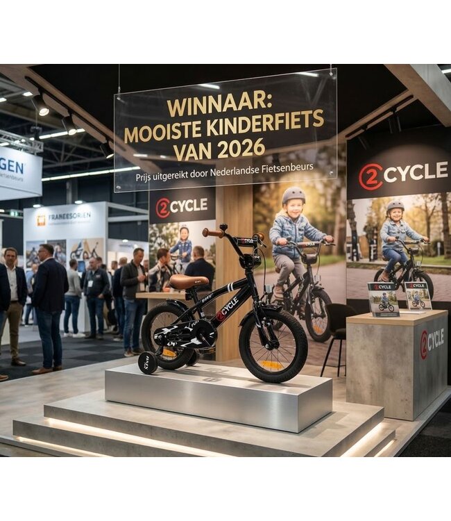 2Cycle BMX Fun kinderfiets 12 inch (2 tot 4 jaar) voor jongens zwart