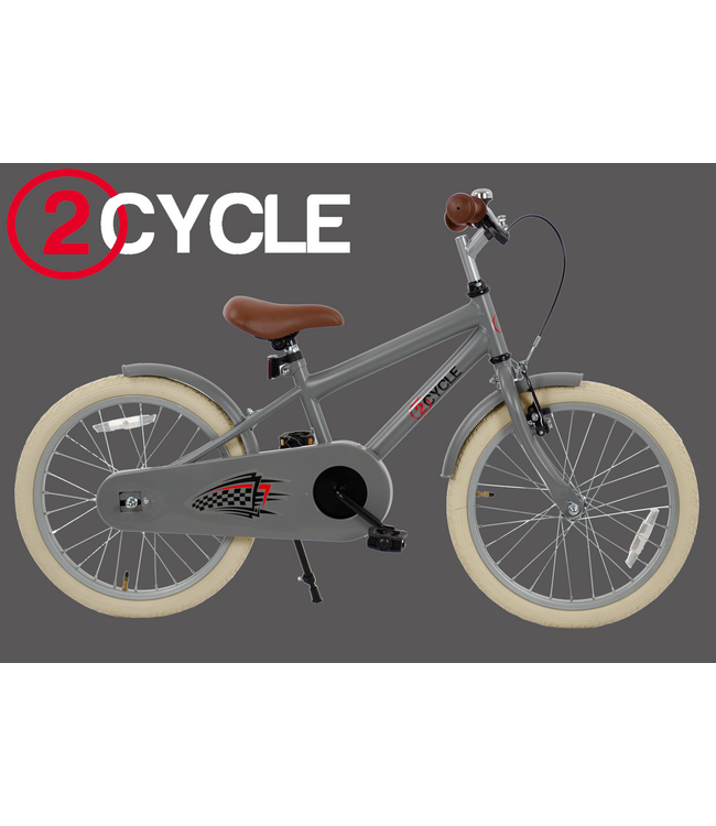 2Cycle kinderfiets 18 inch (5 tot 7 jaar) voor jongens mat-grijs