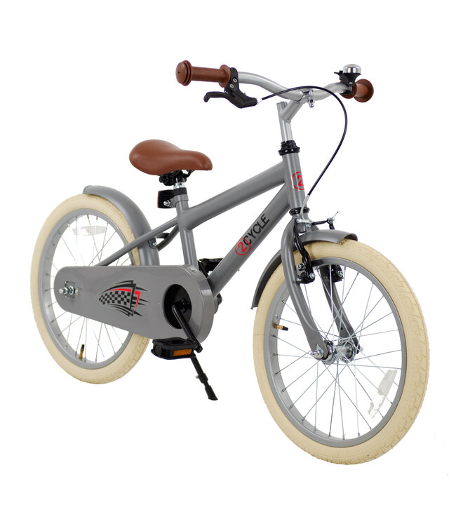 2Cycle kinderfiets 18 inch (5 tot 7 jaar) voor jongens mat-grijs