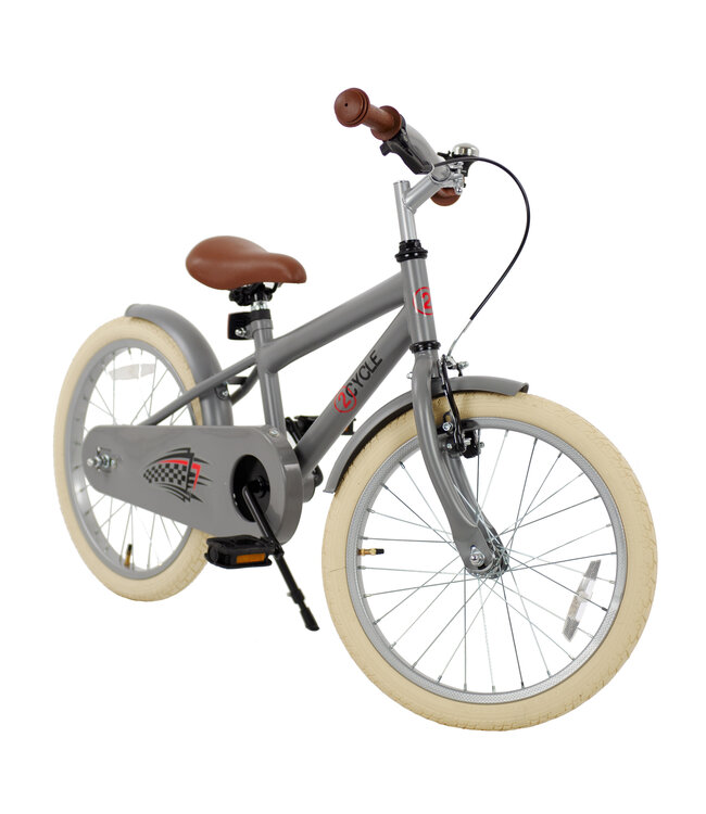 2Cycle kinderfiets 18 inch (5 tot 7 jaar) voor jongens mat-grijs
