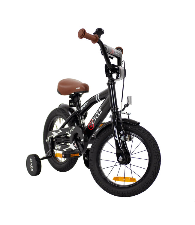 2Cycle BMX Fun kinderfiets 14 inch (3 tot 5 jaar) voor jongens zwart