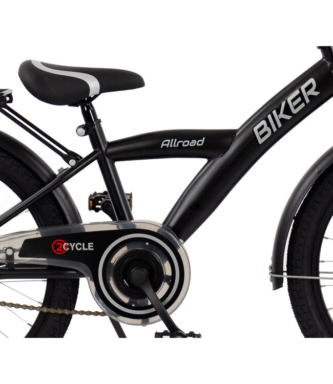 2Cycle Biker-Cargo kinderfiets 20 inch (6 tot 8 jaar) voor jongens zwart