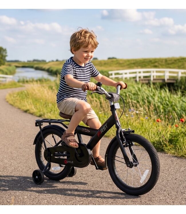 2Cycle First kinderfiets 16 inch (4 tot 6 jaar) voor jongens zwart
