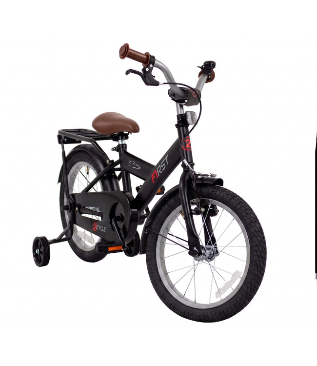 2Cycle First kinderfiets 16 inch (4 tot 6 jaar) voor jongens zwart