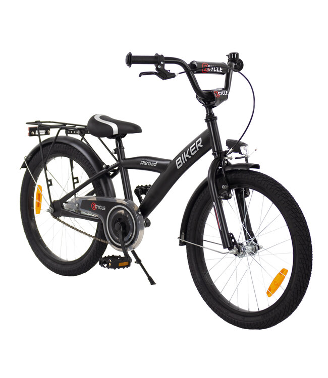 2Cycle Biker-Cargo kinderfiets 20 inch (6 tot 8 jaar) voor jongens zwart