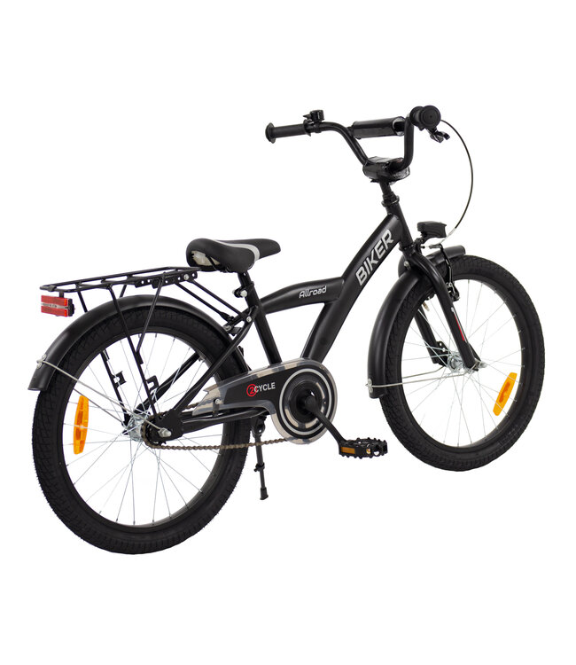 2Cycle Biker-Cargo kinderfiets 20 inch (6 tot 8 jaar) voor jongens zwart