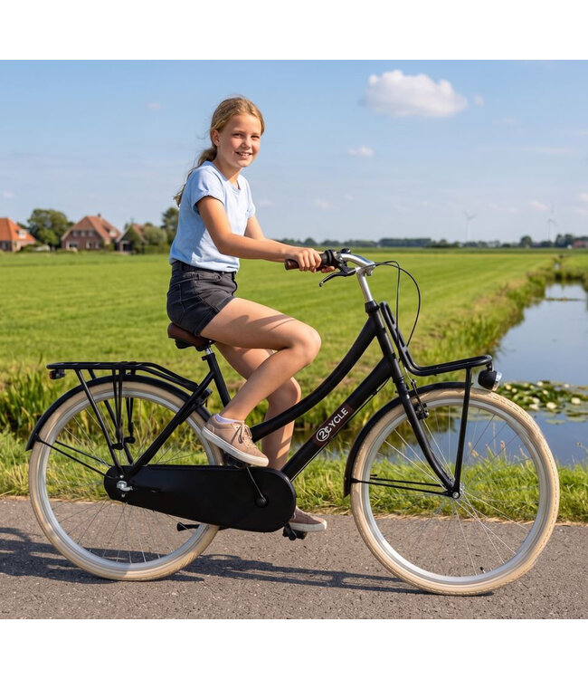 2Cycle Premium Transportfiets  28 inch 3-Speed(v.a. 12 jaar) voor Meisjes Zwart