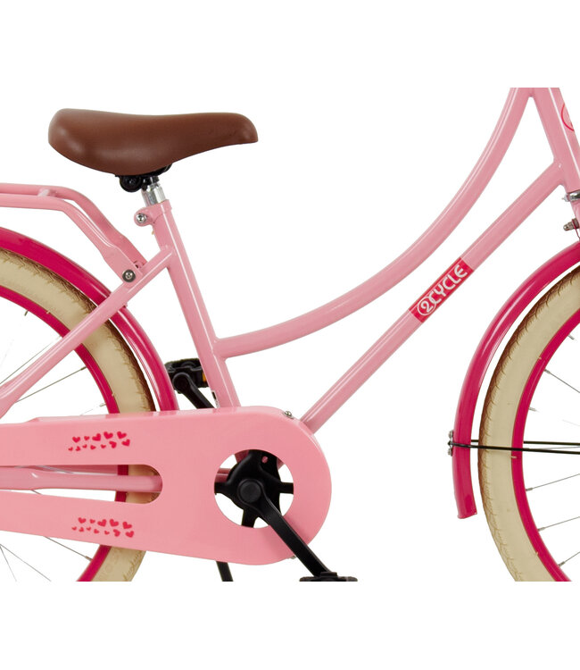 2Cycle Meisjes Transportfiets 22 inch (7-9 jaar) – Roze – Trendy Schoolfiets