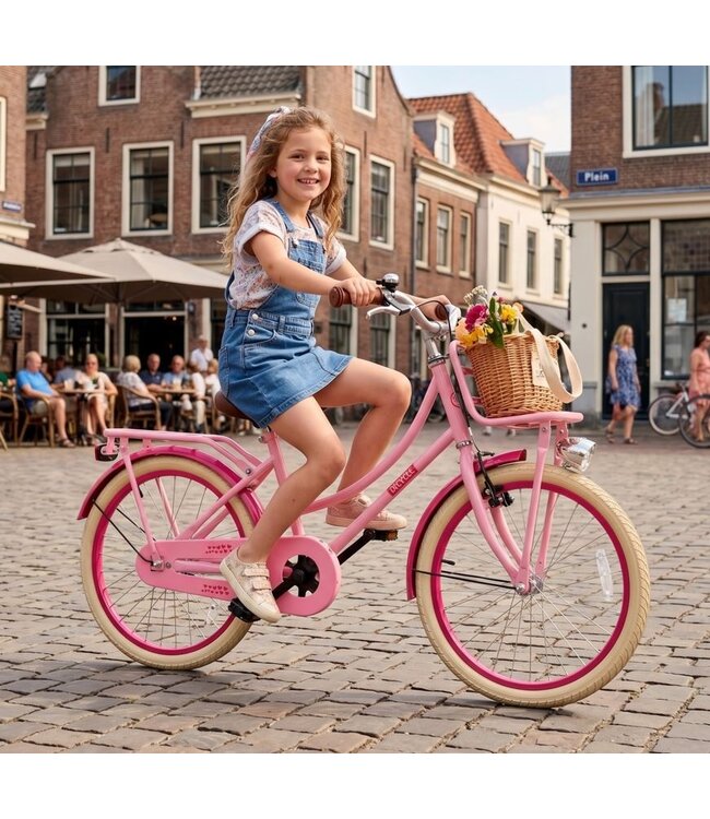 2Cycle Meisjes Transportfiets 20 inch (6-8 jaar) – Roze – Trendy Schoolfiets