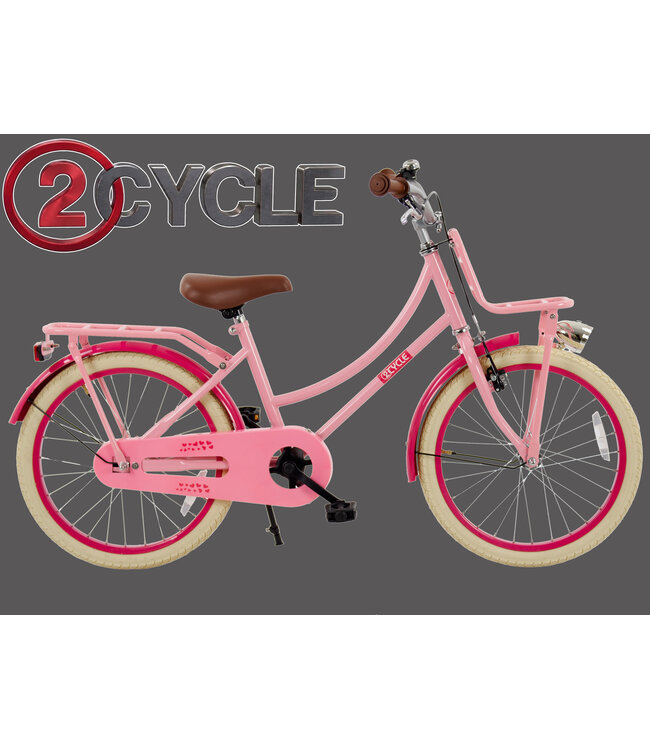 2Cycle Meisjes Transportfiets 20 inch (6-8 jaar) – Roze – Trendy Schoolfiets