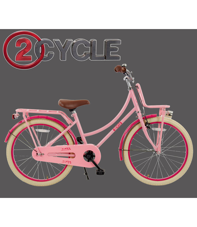 2Cycle Meisjes Transportfiets 22 inch (7-9 jaar) – Roze – Trendy Schoolfiets