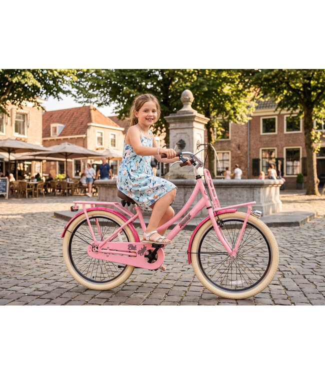 2Cycle Transportfiets kinderfiets 24 inch (8 tot 10 jaar) voor Meisjes Roze