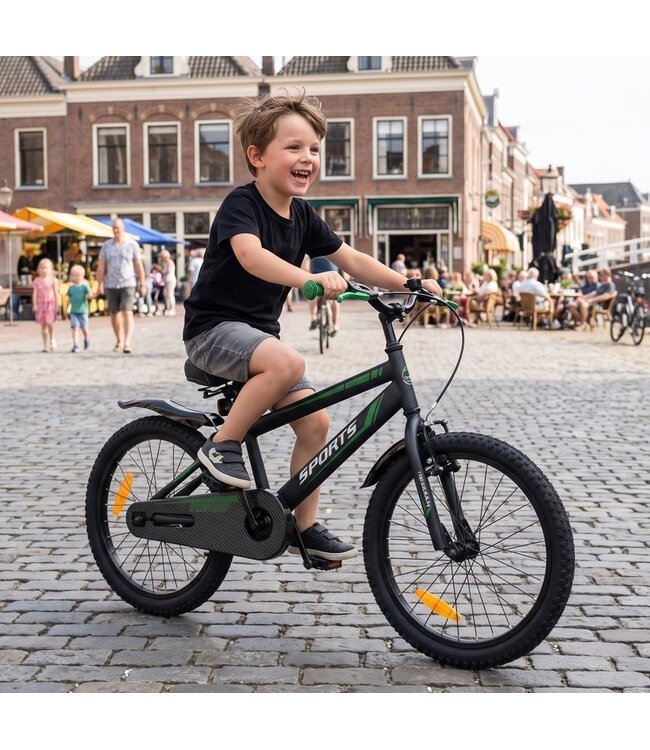 2Cycle Sports kinderfiets 20 inch (6 tot 8 jaar) voor jongens zwart